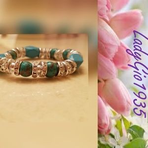 Silver & Blue Gemstone Bracelet